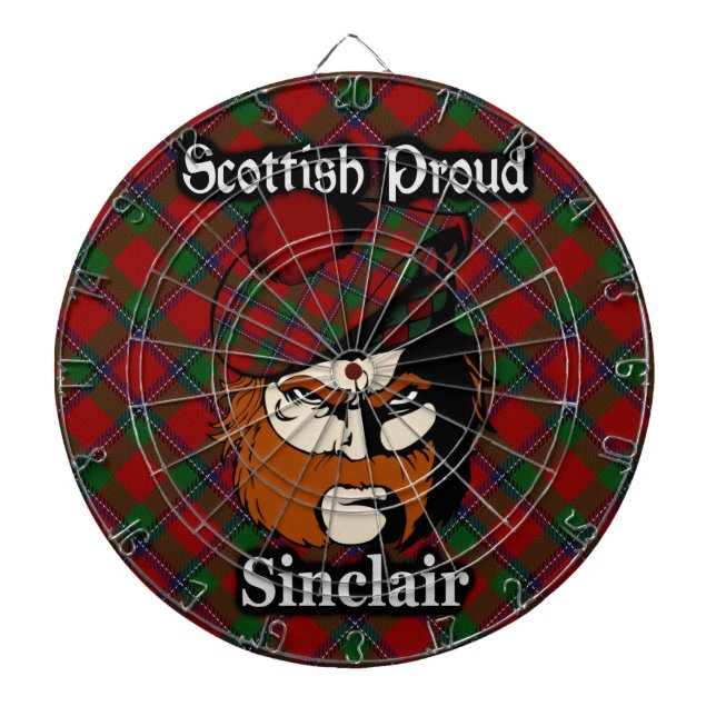 Diana Clan escocés Sinclair Tartan Dartboard (Frente)