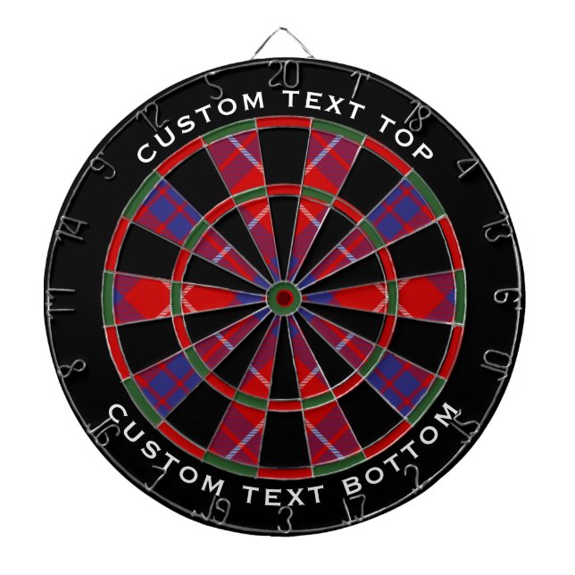 Diana Clan Hamilton Red Tartan Dart Board (Frente)
