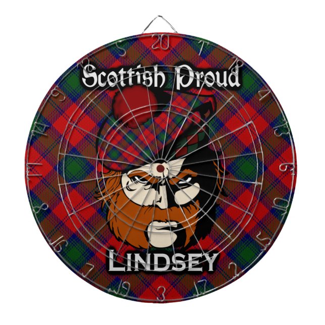 Diana Clan Lindsey Lindsey Lindsay Tartan Dartboard (Frente)