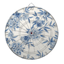 Clásico Patrón de Acuarela de Toile Floral Azul Bl