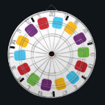 Diana Colorido Viewmaster Reel Retro Moderno<br><div class="desc">El diseño de esta pizarra se inspiró en un clásico juguete infantil. Este ilustracion colorido representa un carrete de Viewmaster en colores brillantes: rojo,  azul brillante,  amarillo soleado,  violeta y verde brillante contra un fondo blanco con acentos negros. El diseño es sencillo y retro-moderno.</div>