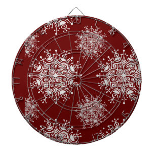 Diana Copos de Navidad Vintage Patrón de Ventisca Roja