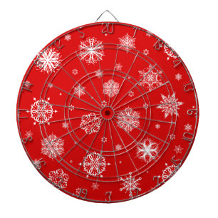 Diana Copos de nieve blancos sobre fondo rojo
