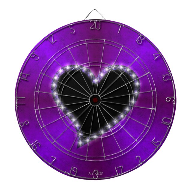 Diana Corazón negro con estrellas en arcoiris rosado mor (Frente)