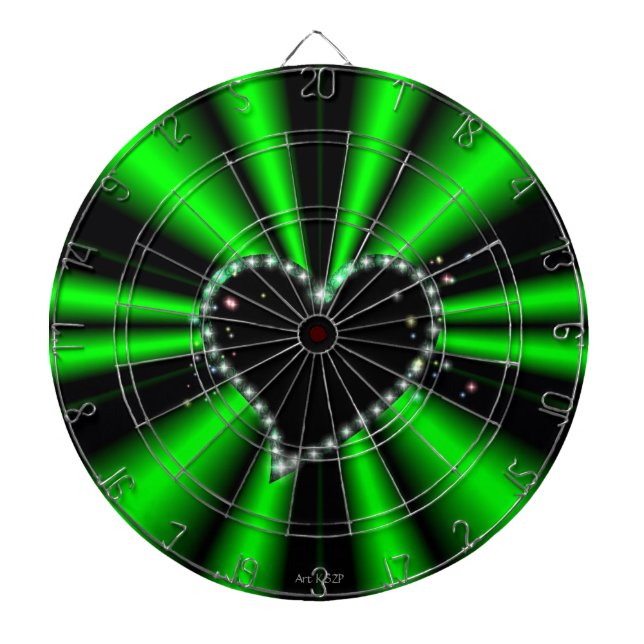 Diana Corazón negro con estrellas en arcoiris verde (Frente)