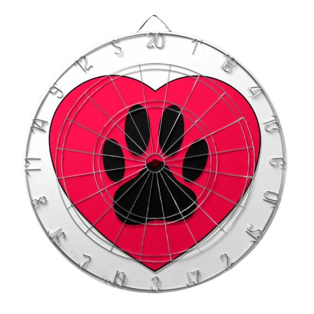 Diana Corazón Rojo Con Papas De Perro Impresión (Frente)