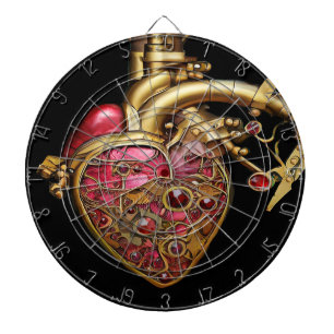 Diana Corazón Steampunk Anatómico Rubíes y Engranajes
