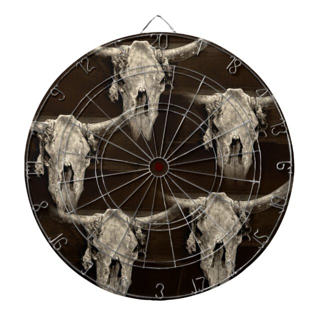 Diana Country Western Bull Skull Rustic Vintage Antigüed (Frente)