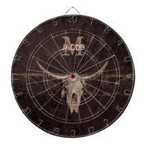 Cráneo de toro Marrón Occidental Beige Viejo Monog