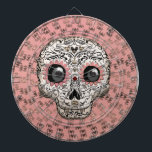 Diana Cráneo del rosa y del azúcar del oro y corazones<br><div class="desc">tablero de dardo de encargo</div>