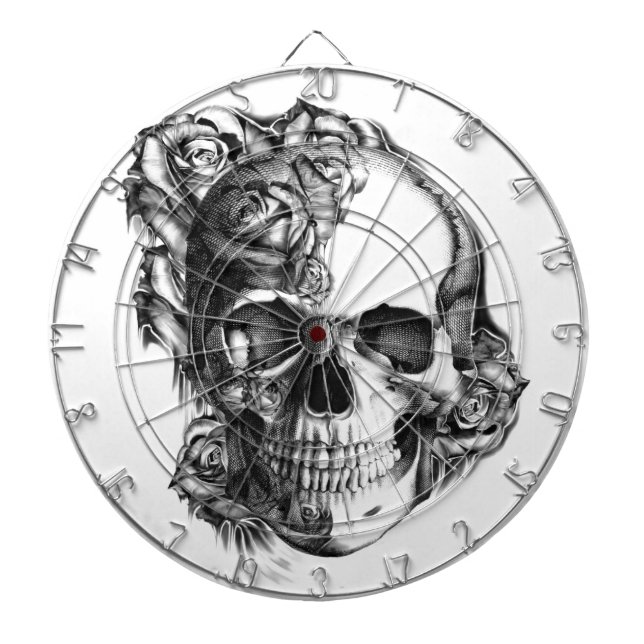 Diana Cráneo subió dibujado mano en blanco y negro. (Frente)