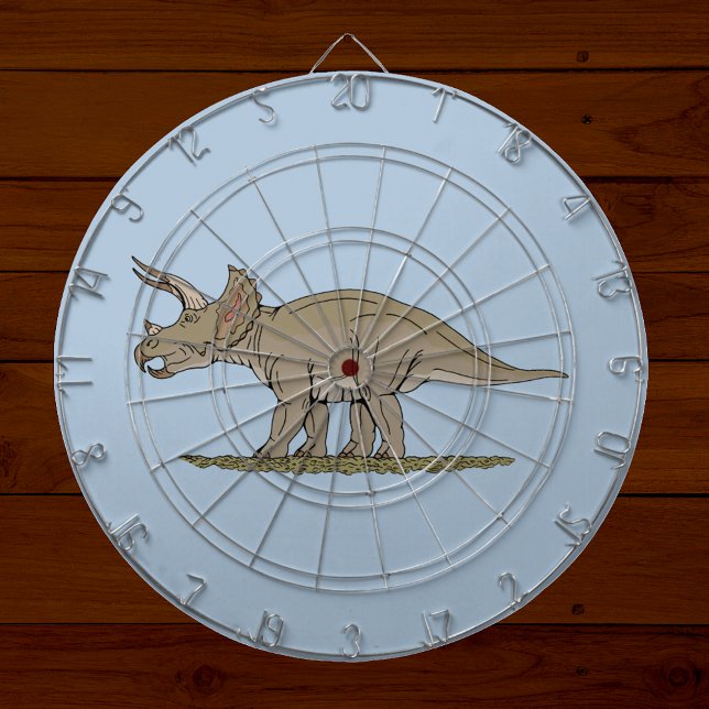Diana Cretácico Dinosaurio Triceratops (Cretaceous Dinosaur Triceratops Dartboard on Planks)