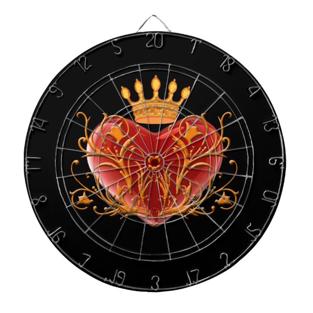 Diana Crown Filigree Heart Dart Board (Frente)