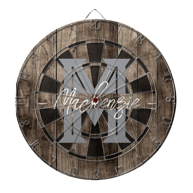 Diana Custom Family Name Monogram Dart Board (Frente)