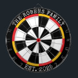 Diana Custom Family Name Rustic Dartboard<br><div class="desc">A dartboard is a popular recreational and competitive game that provides hours of fun for players of all ages and skill levels. Typically made from sisal fibers, cork, or electronic components, dartboards are designed to withstand the impact of darts while offering precise scoring zones. Standard dartboards feature a circular design...</div>