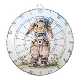 Diana Custom Name girly rabbit blue check bow