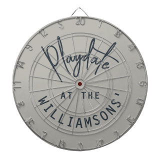 Diana Custom Name Minimalist Gray Navy Blue Playdate 