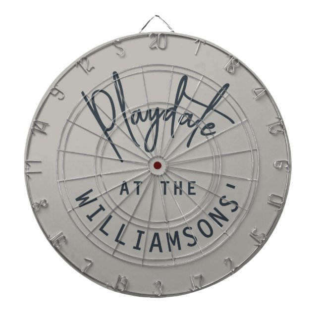 Diana Custom Name Minimalist Gray Navy Blue Playdate  (Frente)