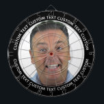 Diana Custom Photo Dartboard & Text - BLACK Surround<br><div class="desc">Custom Photo Dartboard template with personalized text and BLACK round photo framing surround (other color surrounds available in store). Your face on a dartboard. One click personalize upper and lower text plus replace image, or full customization via Edit Screen. Regulation size with metal frame and 6 brass darts (Stars and...</div>
