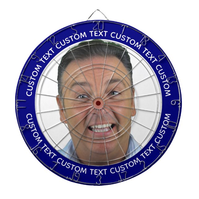 Diana Custom Photo Dartboard & Text - NAVY BLUE Surround (Frente)