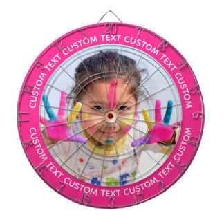 Diana Custom Photo Dartboard & Text - PINK Surround
