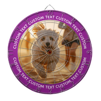 Diana Custom Photo Dartboard & Text - PURPLE Surround
