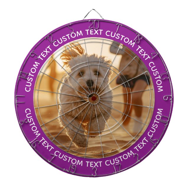 Diana Custom Photo Dartboard & Text - PURPLE Surround (Frente)