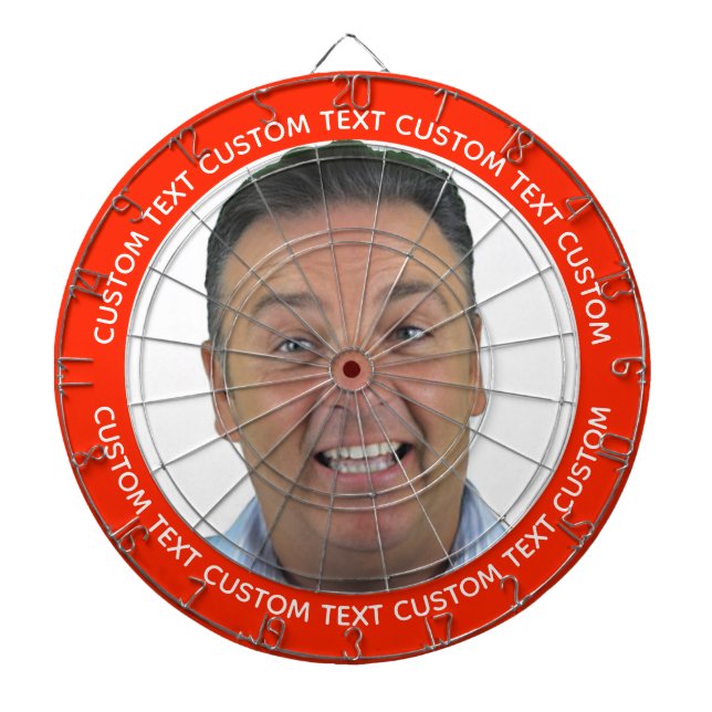 Diana Custom Photo Dartboard & Text - RED Surround (Frente)