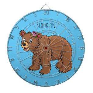 Diana Cute bear with flower cartoon illustration 