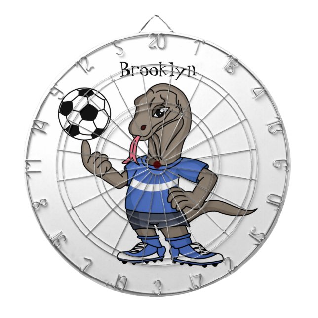 Diana Cute funny Komodo dragon playing soccer cartoon (Frente)