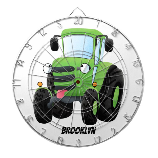 Diana Cute green happy farm tractor cartoon illustration (Frente)