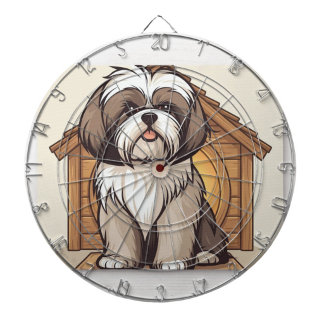 Diana Cute Shih Tzu Cartoon Dartboard 