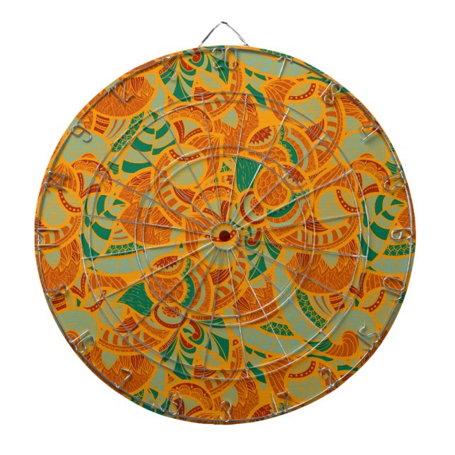 Diana Cuto naranja abstracto flores sin costura cerámica (Frente)