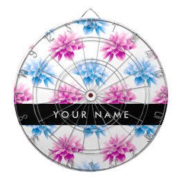 Diana Dahlia rosa y azul, patrón floral, nombre