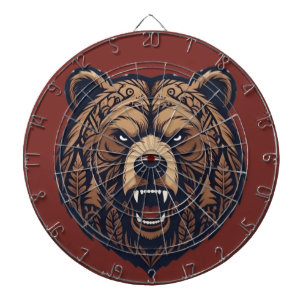 Diana Dardo con Arte Tribal de Cabeza de Oso Salvaje