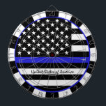 Diana Dardos delgados de la Línea Azul y la policía de l<br><div class="desc">Cartel: Línea Azul delgada y bandera estadounidense (EE. UU.) - aplicación de la ley / temática policial - amar a mi país,  patriotas / hinchas deportivos</div>