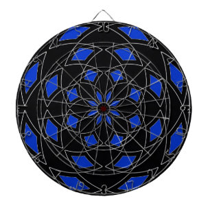 Diana Dart Board con diseño abstracto azul negro