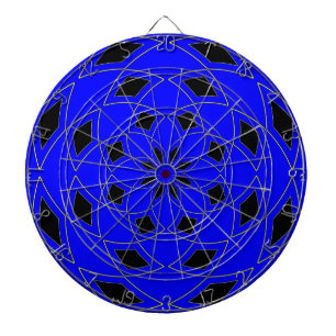 Diana Dart Board con diseño abstracto azul negro