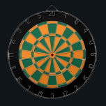 Diana Dart Board: Naranja, Verde Oscuro Y Negro<br><div class="desc">Naranja,  Green Oscuro Y Black Colored Dart Board Game Incluyendo 6 Dardos De Brass</div>