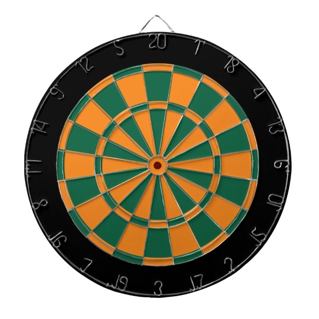 Diana Dart Board: Naranja, Verde Oscuro Y Negro (Frente)
