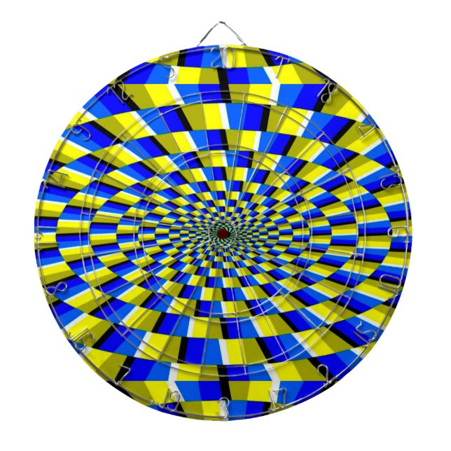 Diana Dart Board/Resumen amarillo y azul (Frente)