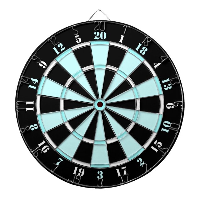 Diana Dartboard azul claro, blanco y negro (Frente)
