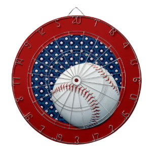 Diana Dartboard azul y blanco del tema del béisbol de