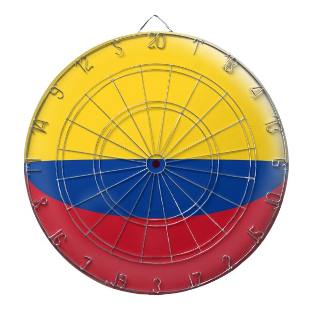 Diana Dartboard con la bandera colombiana de Colombia de (Frente)