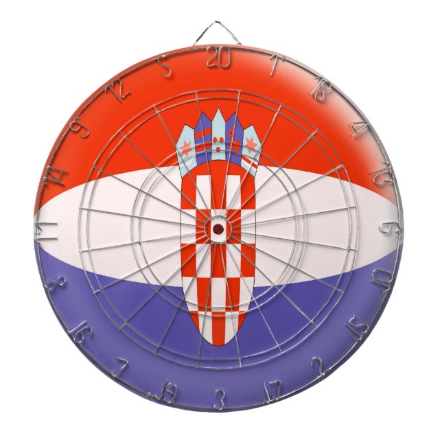 Diana Dartboard con la bandera del croata de Croacia de (Frente)