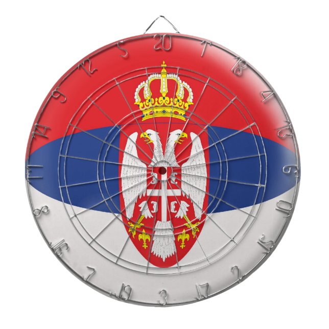 Diana Dartboard con la bandera del servio de Serbia de 6 (Frente)