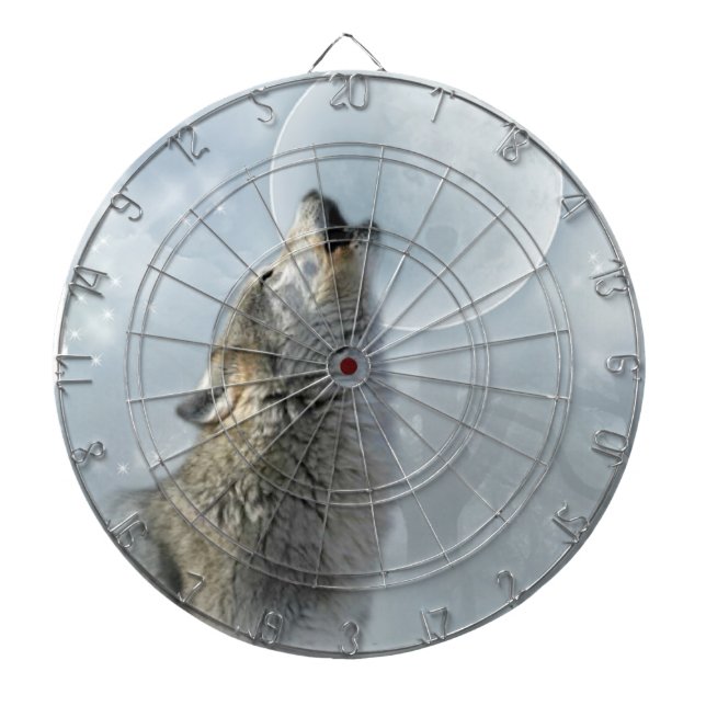 Diana Dartboard de la luna azul del lobo (Frente)