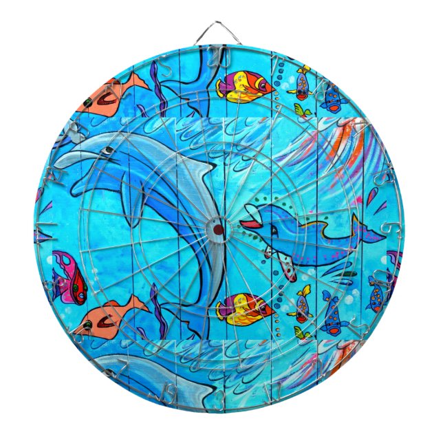 Diana dartboard de los delfínes de la natación (Frente)