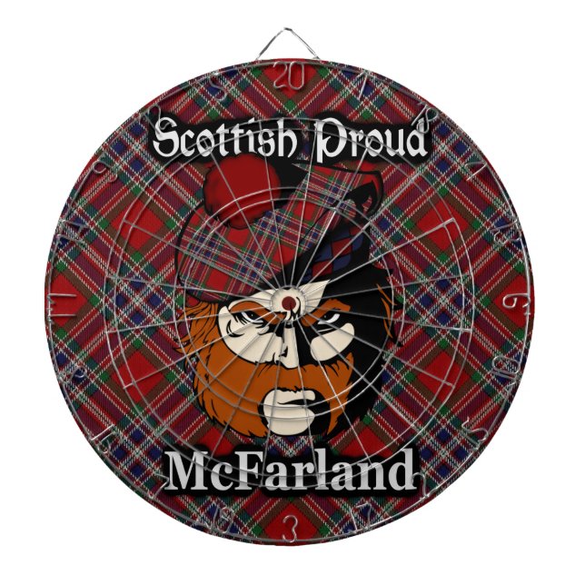 Diana Dartboard escocés del tartán de McFarland del clan (Frente)
