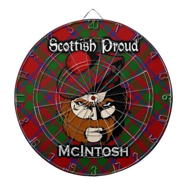 Diana Dartboard escocés del tartán de McIntosh del clan (Frente)